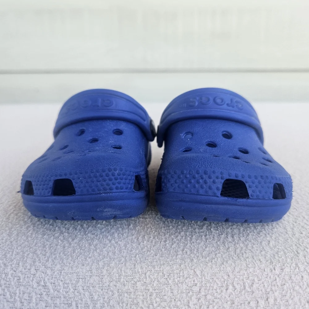 Crocs Classic Clog Baby Toddler SZ 2 3 Slip-On Blue Water Shoes Unisex My First